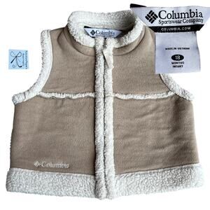 Columbia Faux Suede Fuzzy Full-Zip Vest Baby Sz 18 Months